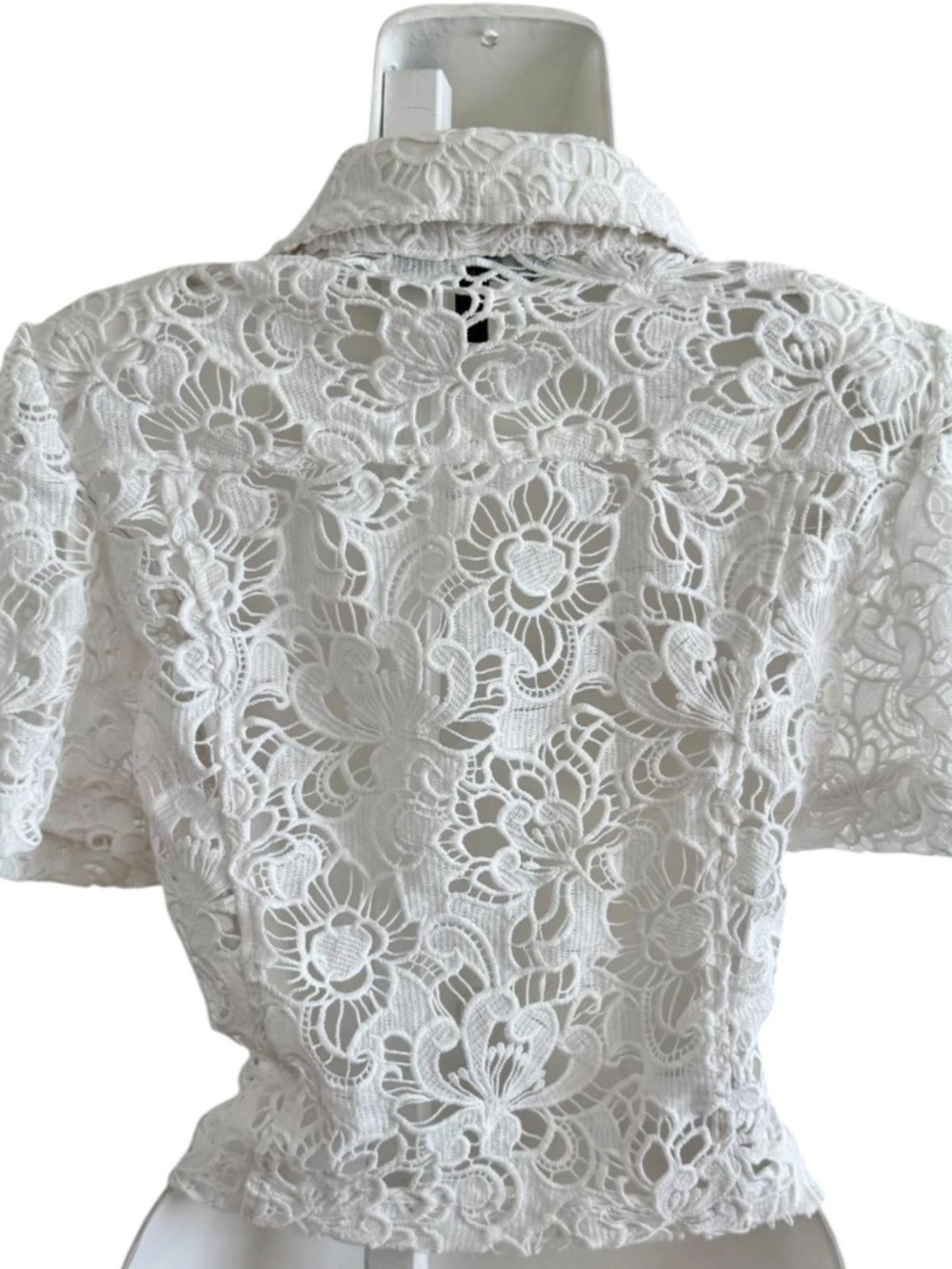 White House Black Market White Lace Jacket Size Small - Picture 4 of 8